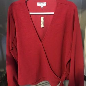 Madewell Texture & Thread Crepe Wrap top